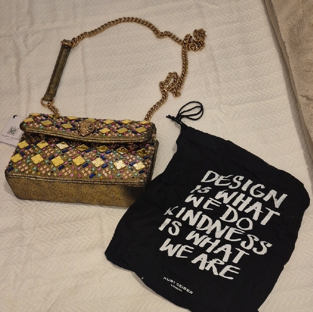 Gold and Multicolor Designer Women's Bag